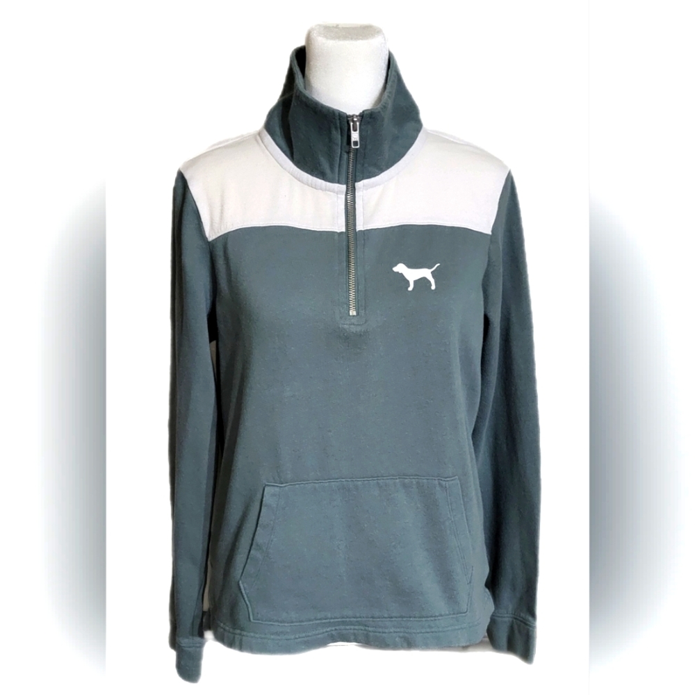 Victoria's Secret PINK 1/4 zip high collar fleece puppy dog sweatshirt pullover - Picture 10 of 10
